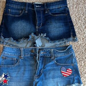 2 pair denim shorts size 5